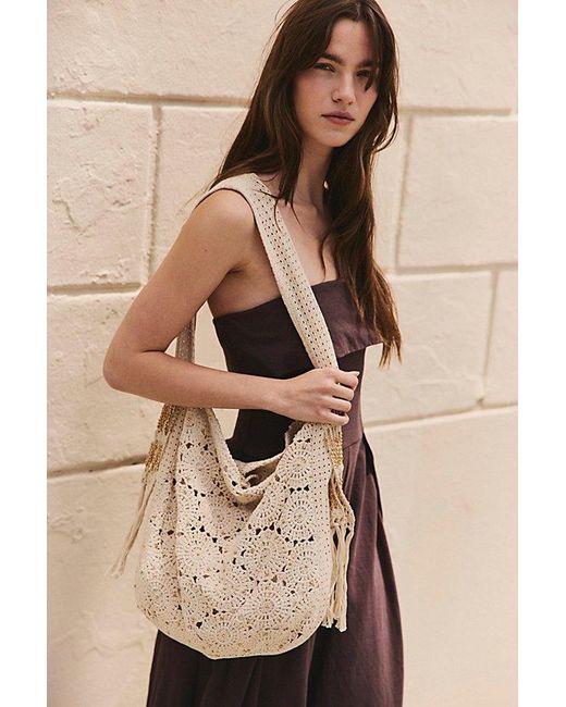 Free People Natural Sunrise To Sunset Crochet Tote