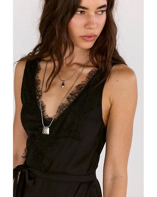 Nigel Preston Black Soho Wrap Midi Dress Top
