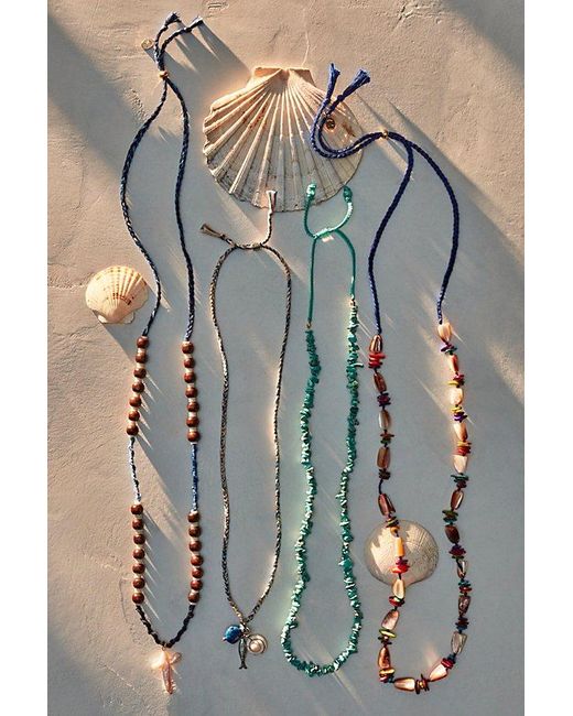 Free People Brown Ride Along Braided Strand Necklace