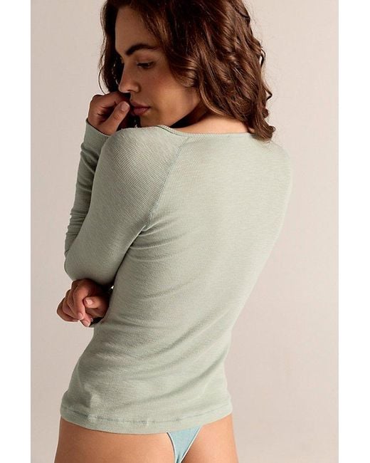 Intimately By Free People Multicolor Keeping It Light Ribbed Henley By