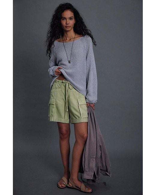 Free People Gray Shoreline Softspun Knit Pullover