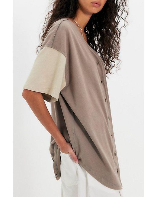 Free People Brown Homerun Tee