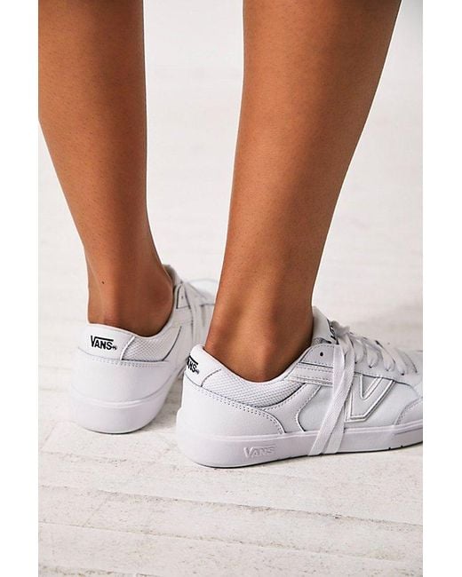 Vans White Lowland Court Sneakers