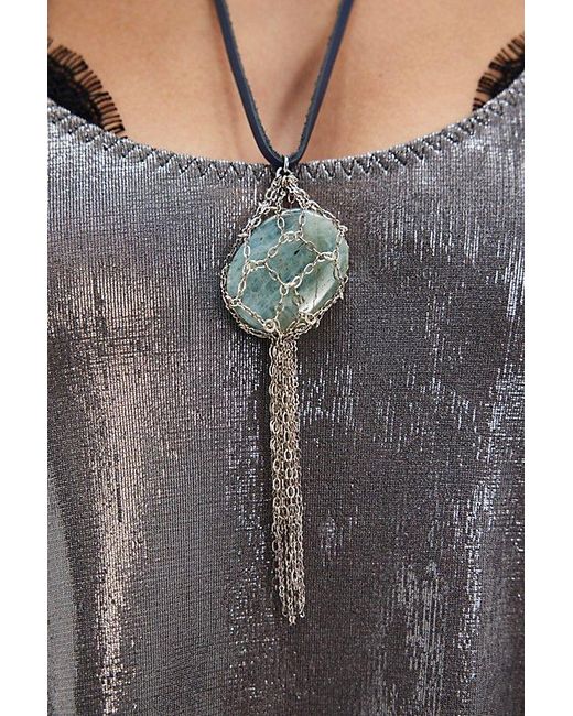 Free People Gray Keepsake Pendant Necklace