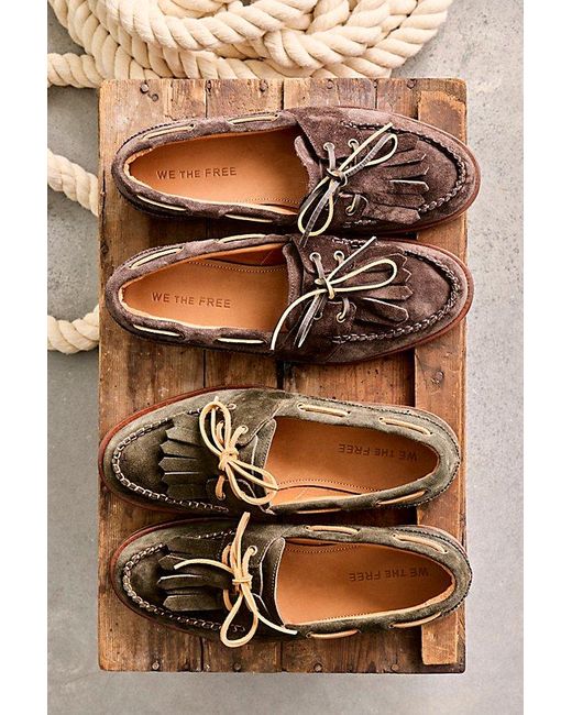 Free People Gray Benny Boat Shoes