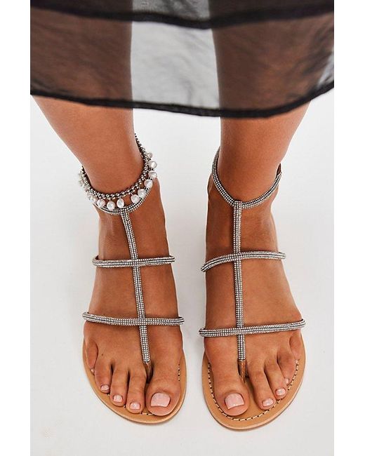 Free People Metallic Shore Nights Strappy Sandals
