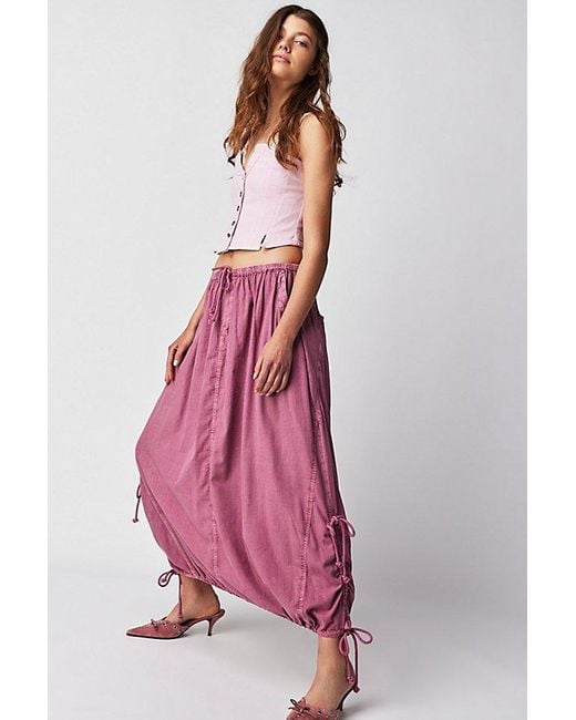 Free People Pink Picture Perfect Parachute Skirt