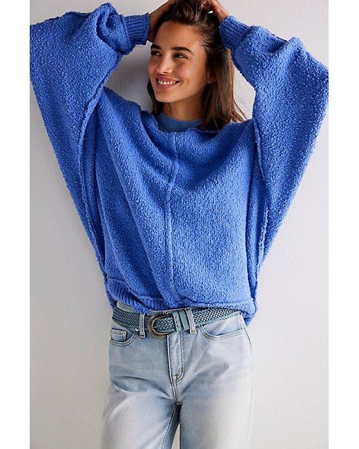 Free People Drifting Pullover At Free People In Blue Iris, Size: Xs