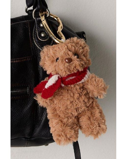 Free People Multicolor Fuzzy Bear Bag Charm