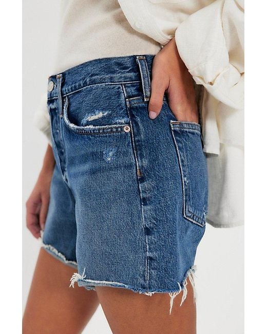 Agolde White Parker Long Shorts