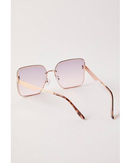 Free People Brown Groovy Square Sunnies
