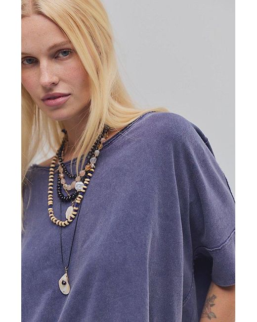 Free People Blue Rex Oversized Cotton Tee