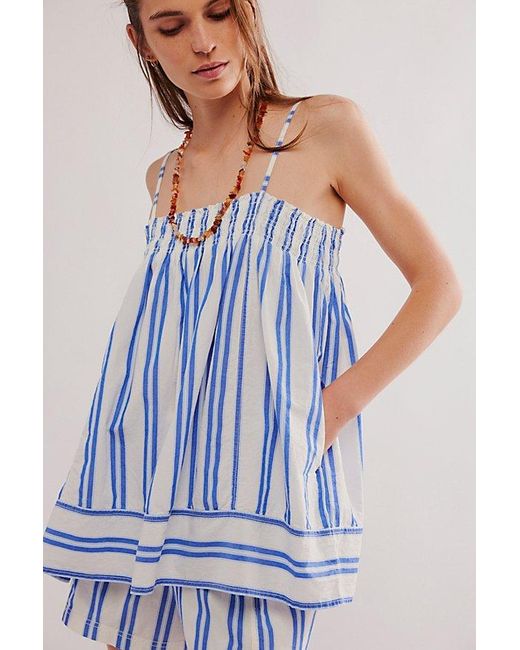 Free People Blue We The Free Pajama Party Tunic
