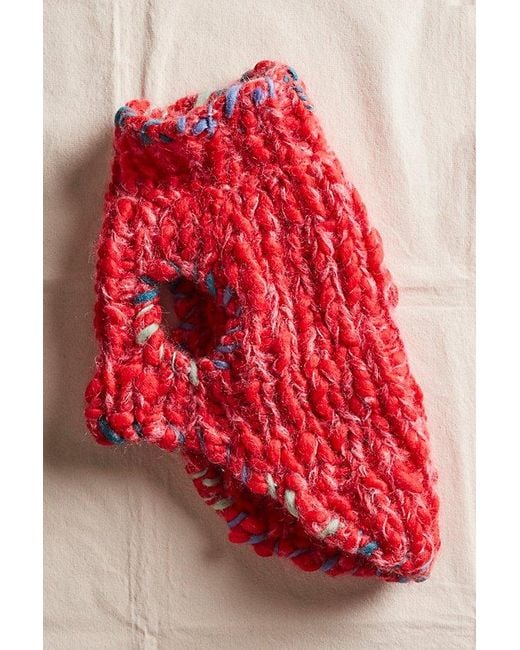 French Knot Red Chunky Dog Sweater By