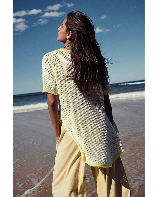 Free People Yellow Kiki Reversible Sweater Tunic