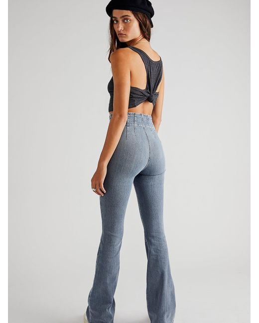 Free People Denim Jayde Flare Jeans in Steel Blue (Blue) | Lyst Canada