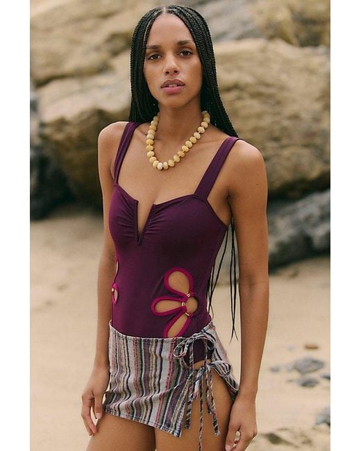 Follow Suit Black Flora One-Piece Swimsuit