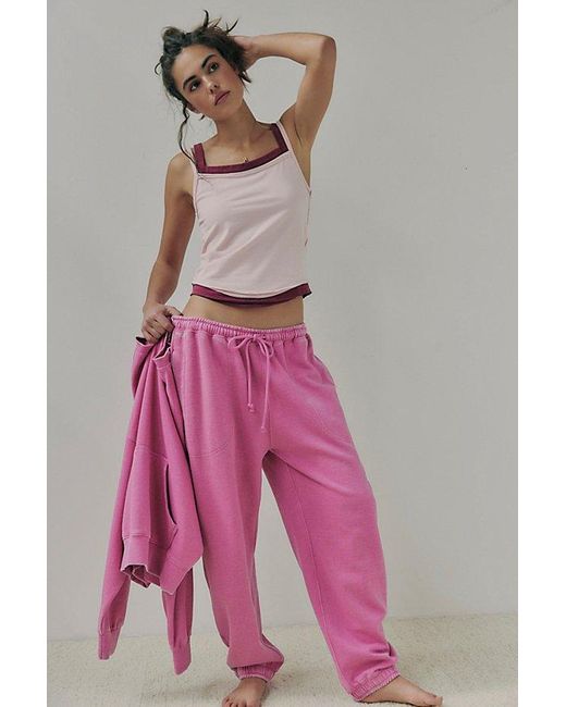 Free People Pink Slow It Down Joggers