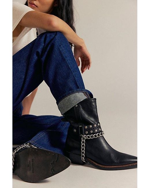 Free People Black Aiden Chain Boots