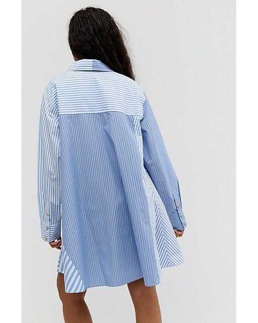 Free People Blue Oxford Club Mini Dress