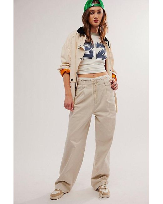 Dockers Natural Original High Pleated Wide-Leg Trousers