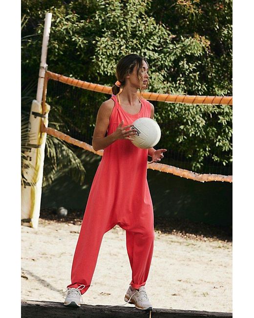 Free People Red Hot Shot Twisted Onesie