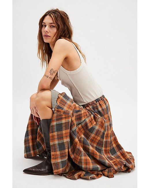 CP Shades Lily Maxi Skirt in Brown | Lyst