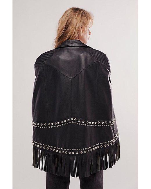 Urban Outfitters Black Moto Poncho