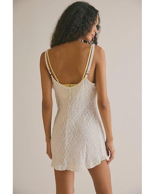 Intimately By Free People Brown Lace Mini Slip Dress