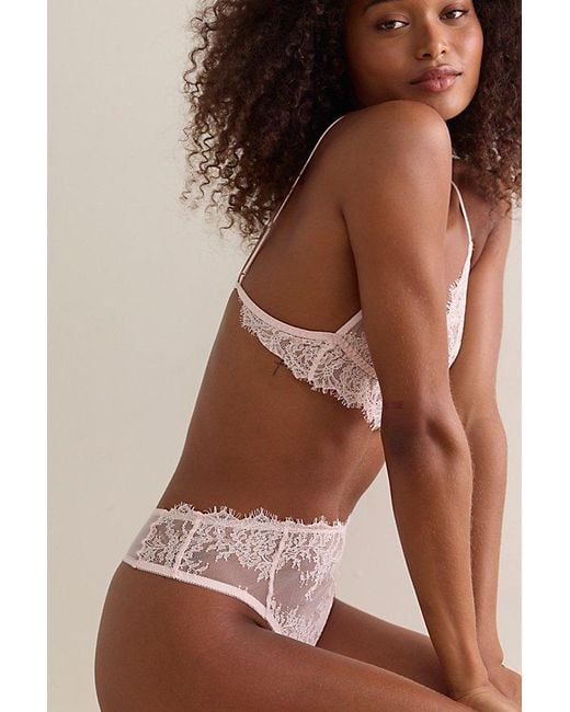 Intimately By Free People Brown Lacebound High-Rise Thong By