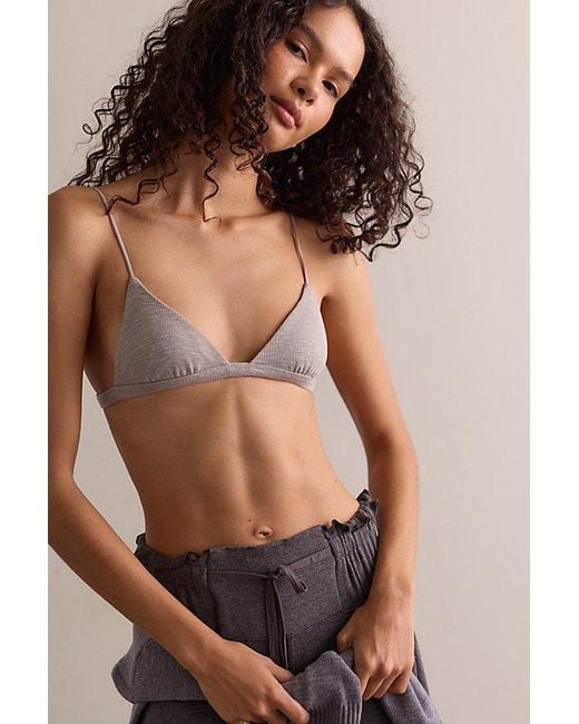 Intimately By Free People Black Throw On Rib Triangle Bralette By