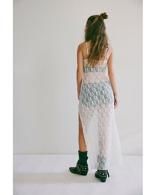 Free People White Dim The Lights Maxi Slip