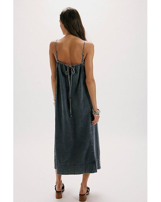 Free People Blue Miko Denim Midi Dress