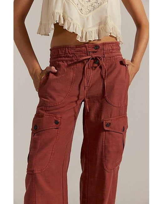 Free People Multicolor Park Ave Pull-On Cargo Pants