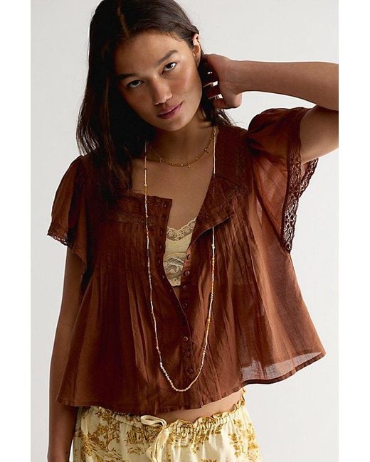 Free People Brown Monica Top