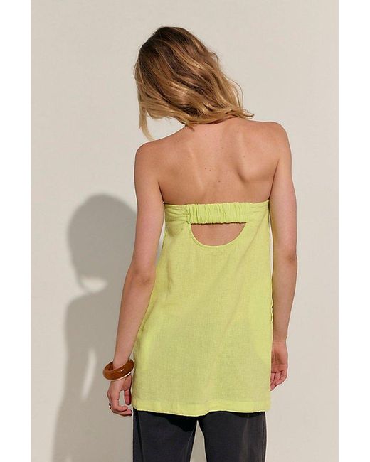 free-est Green Essentially The Best Cotton-Linen Mini Dress By