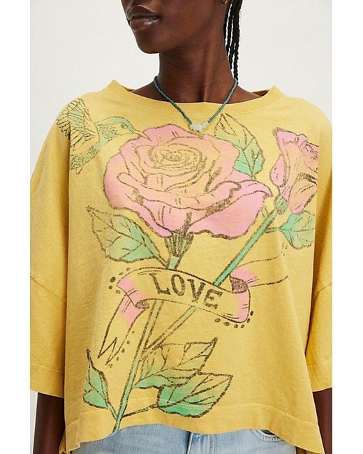 Free People Metallic East West Love Tee