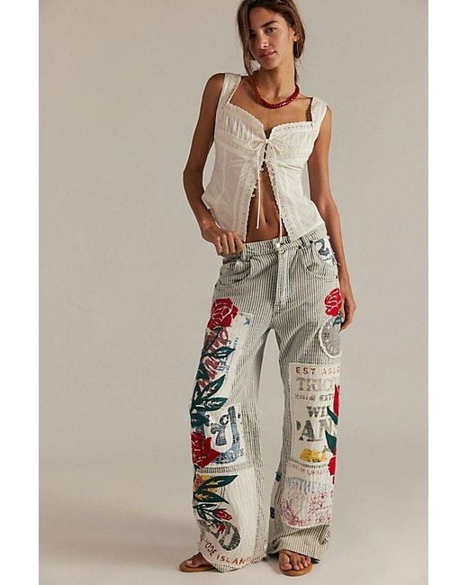 Free People Blue Lost And Found Boyfriend Jeans