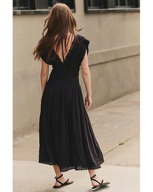 Free People Blue Swimming Across The Sky Midi Dress