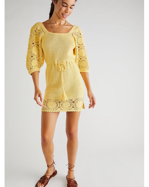 Free People Spell Let The Sunshine In Mini Dress in Lemon (Yellow ...