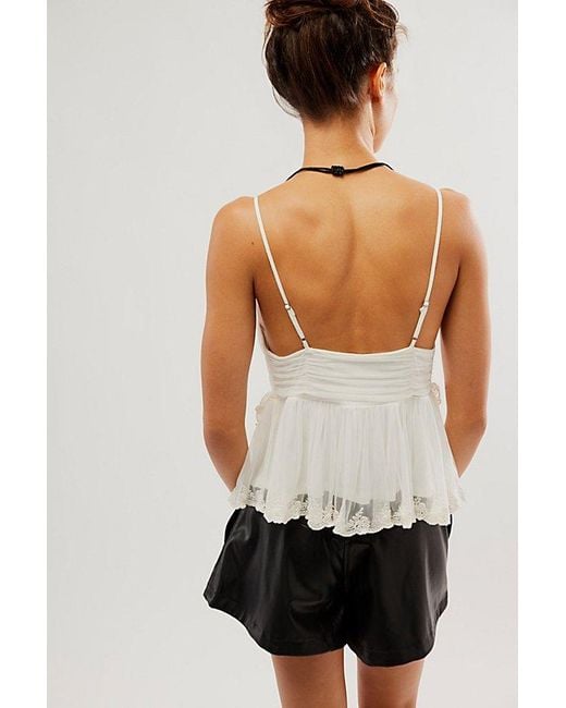 Free People Brown Femme Fatale Tank Top At In Ivory, Size: Large