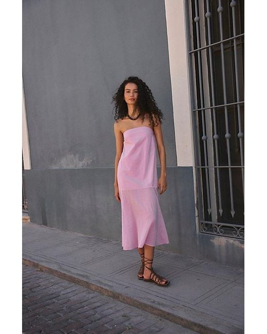 free-est Gray Sabeen Tube Midi Dress By