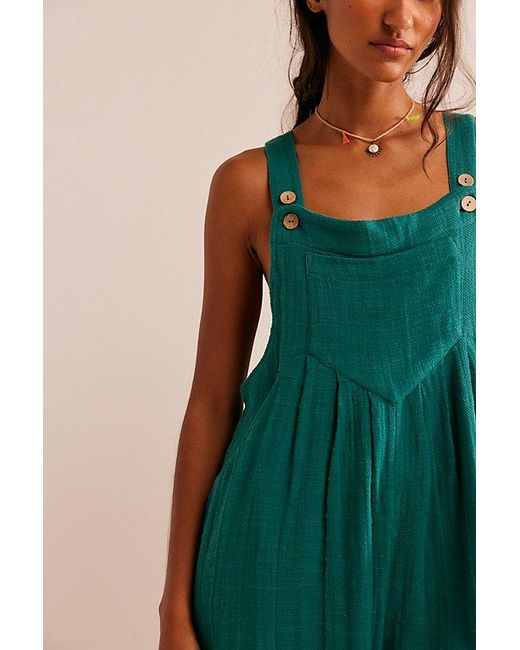Free People Green Sun-drenched Overalls