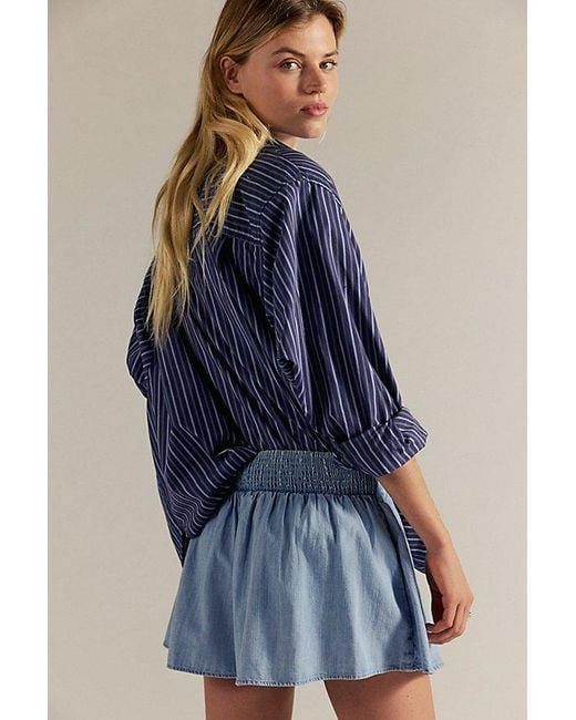 Free People Blue Paradise Found Denim Skort