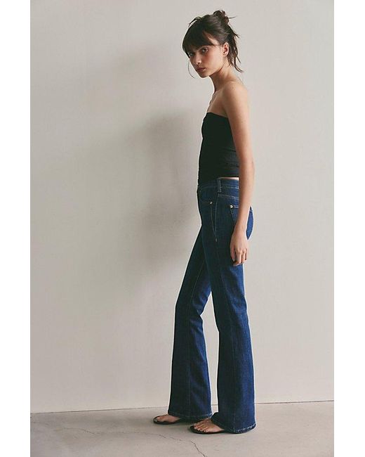 Free People Natural Double Knot High-Rise Straight Bootcut Jeans