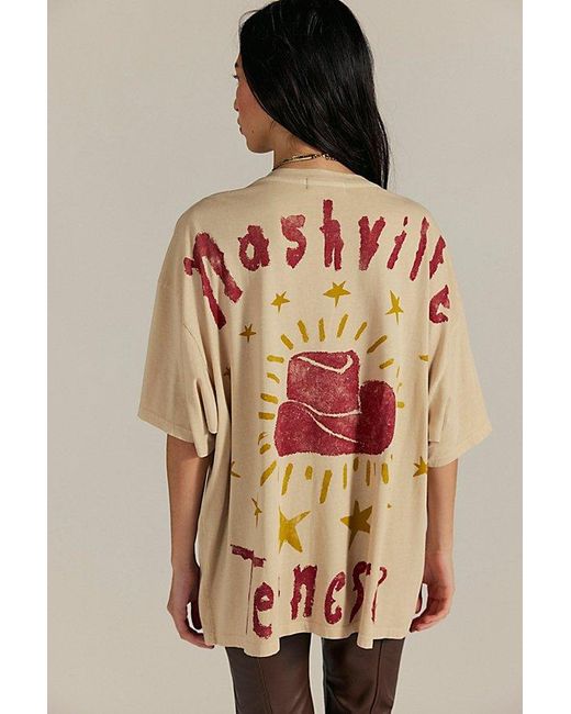 Daydreamer Natural Johnny Cash Doodles Tee By