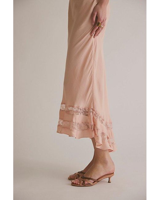 Intimately By Free People Natural Long Lost Lover Maxi Slip Skirt By