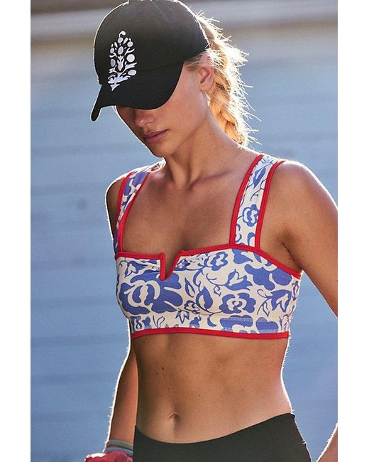 Free People Blue Roll With It Printed Bra
