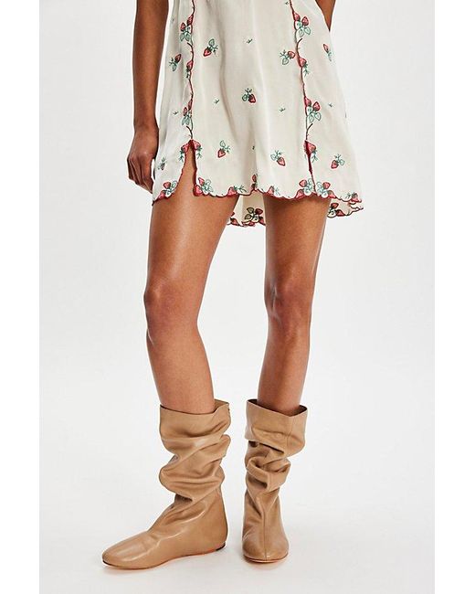 Free People Single Sole Slouch Boots in Natural | Lyst