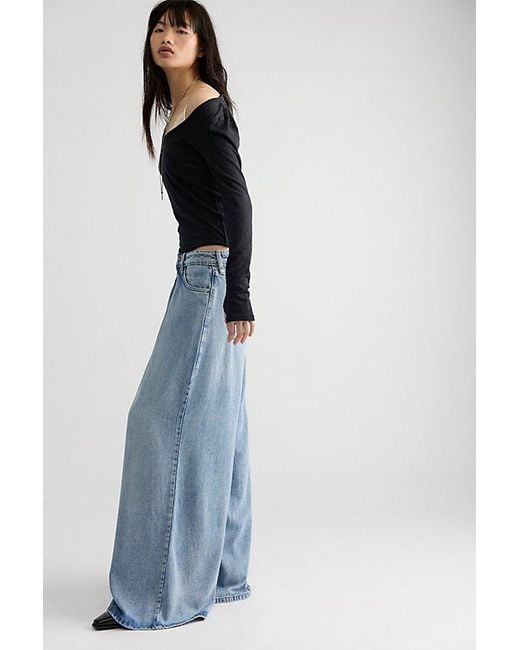 Lee Jeans Blue Lqd Slouchy Pleated Trouser Jeans